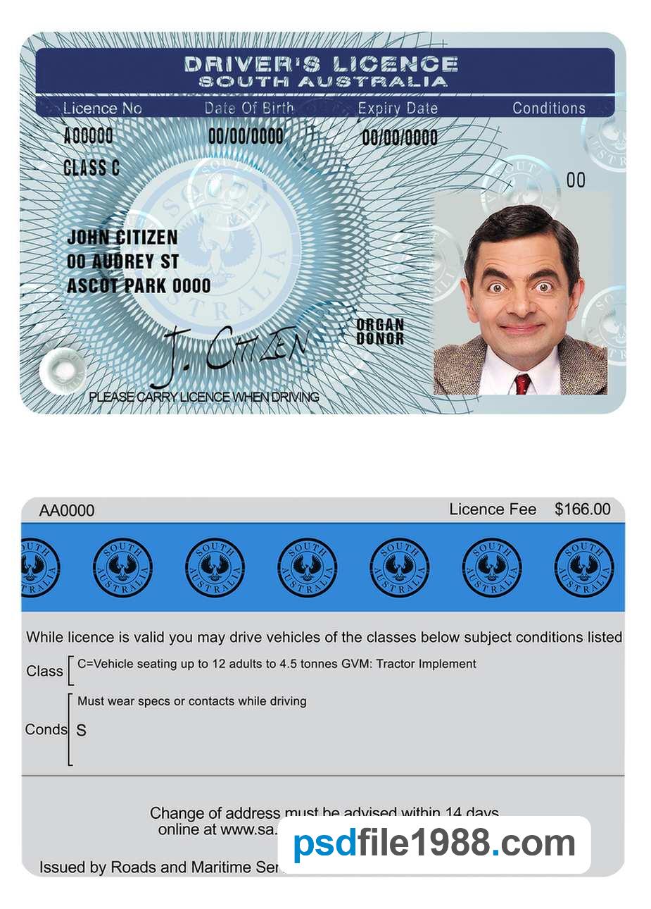South Australia Driving License